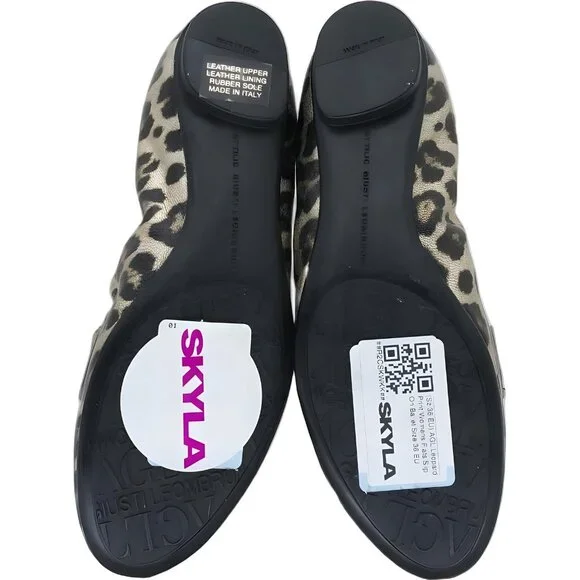 AGL Women's Leopard Print Ballet Flats EU 36
